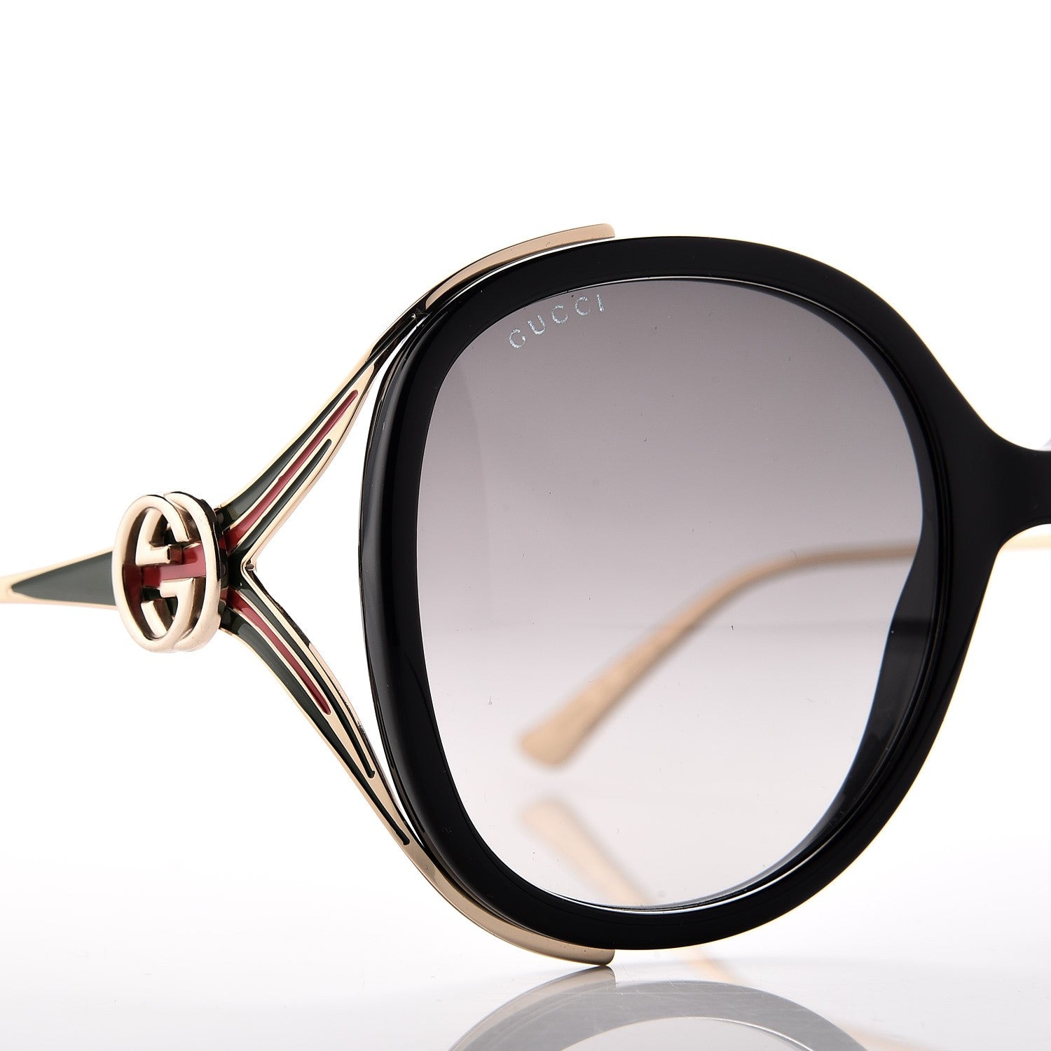 Gucci Round Frame Injected GG0226S Sunglasses Black 7 of 8