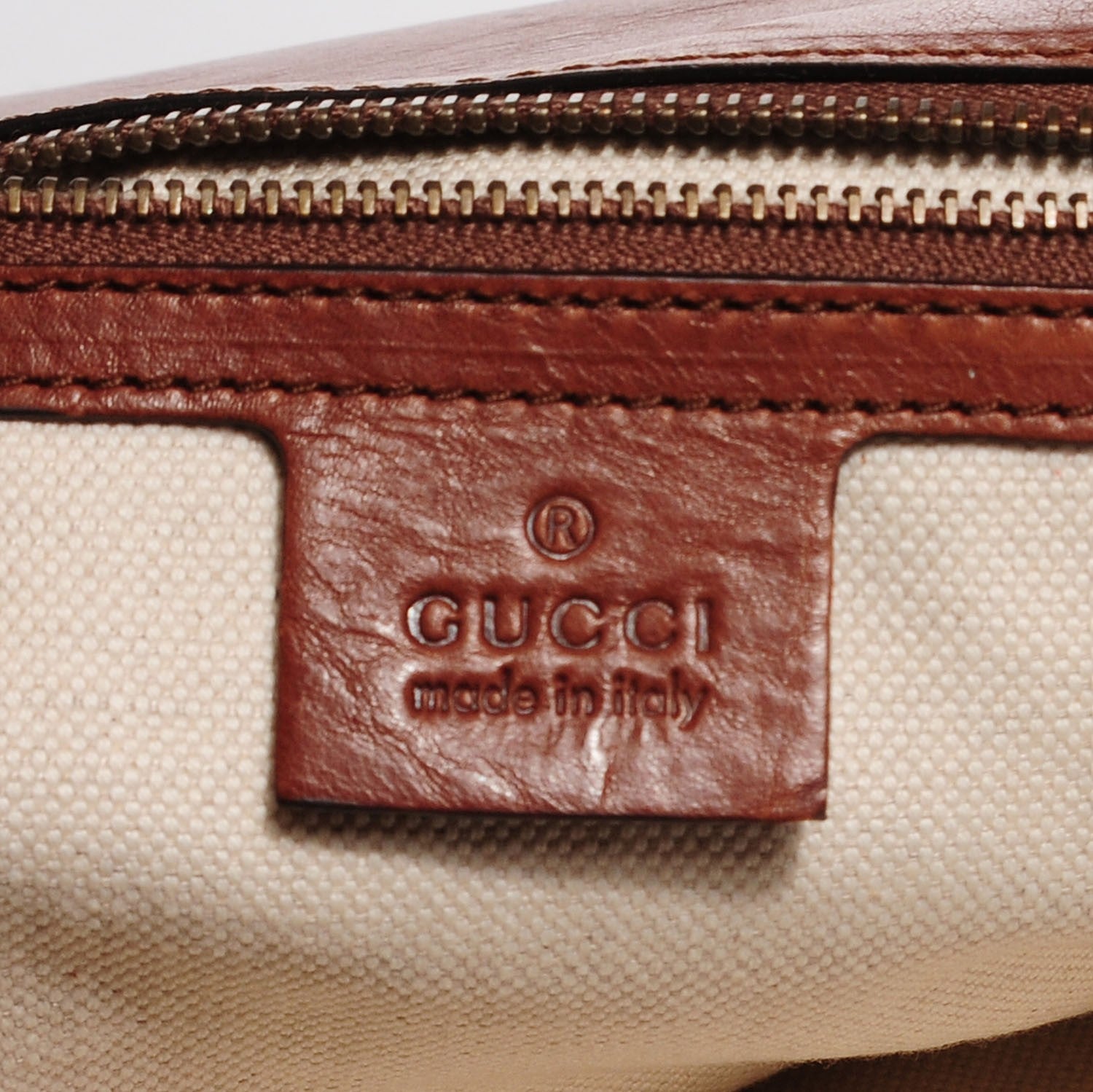 Gucci Washed Calfskin Ribot Horse-Heads Clutch Brown 5 of 9