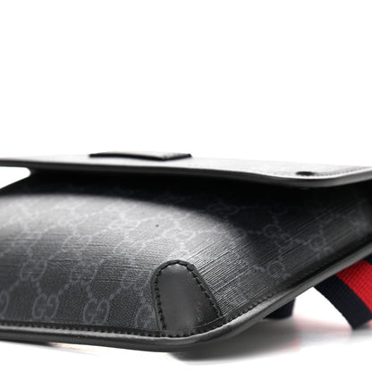 Gucci GG Supreme Monogram Web Slim Belt Bag Black Grey 9 of 9