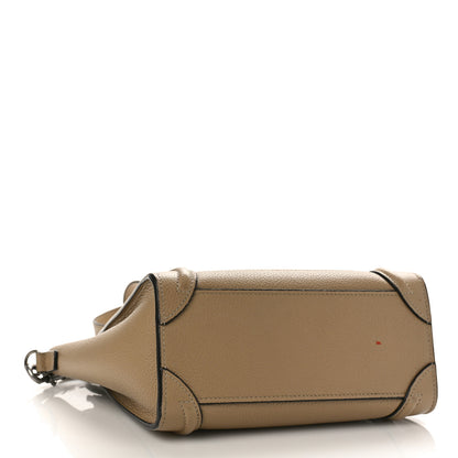 Celine Drummed Calfskin Nano Luggage Dune 4 of 11