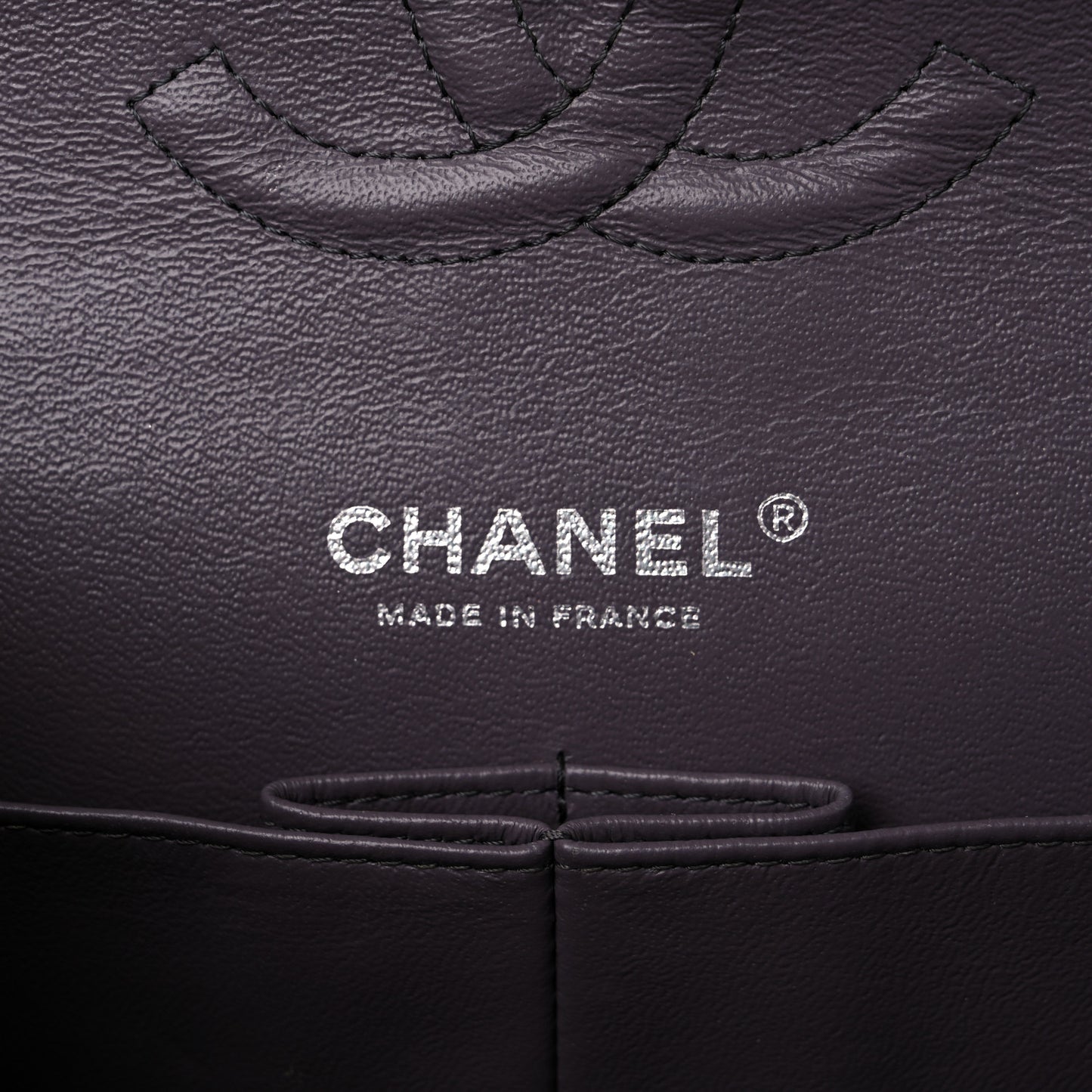 Iridescent Goatskin Quilted Medium Double Flap Purple