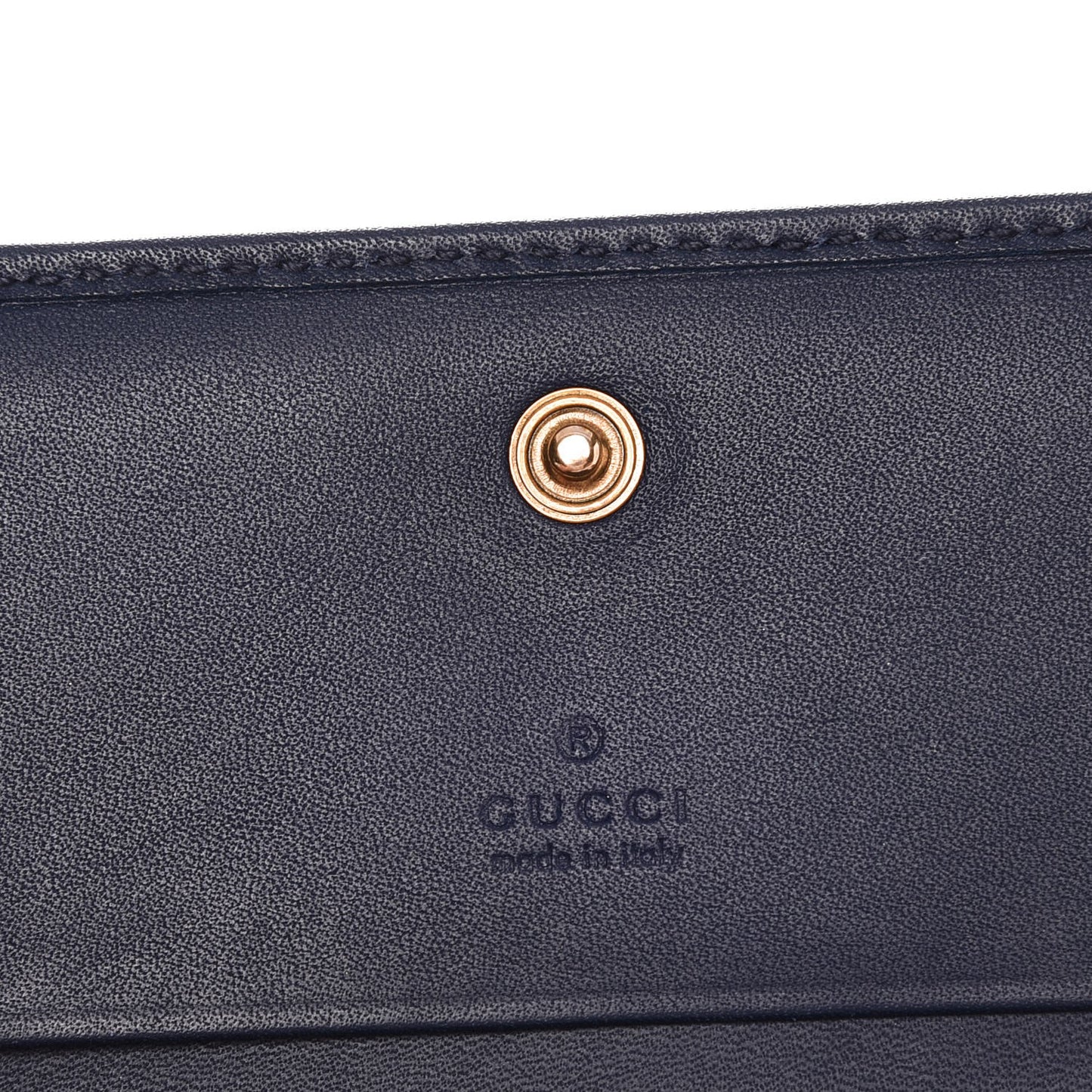 Denim Matelasse Pearly GG Marmont Card Case Wallet Blue