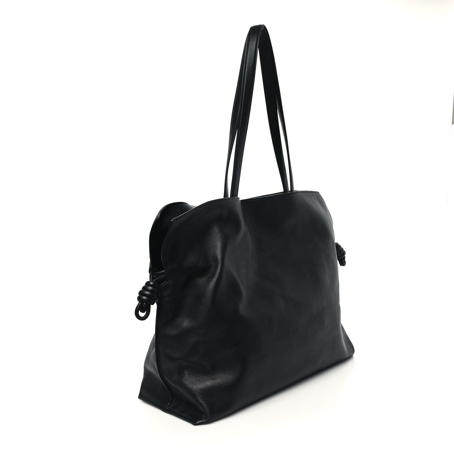 Calfskin Flamenco Knot XL Shoulder Bag Black