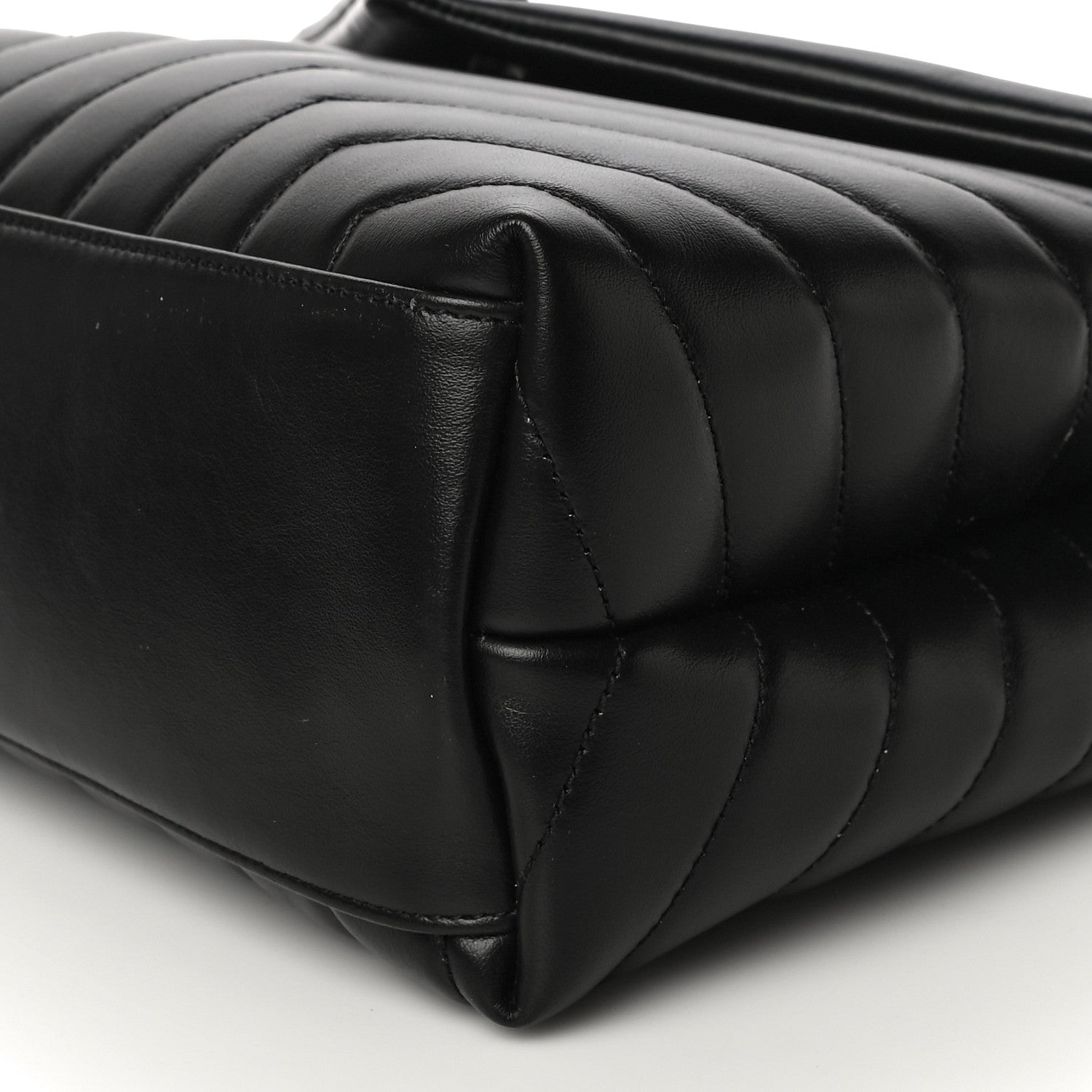 Saint Laurent Calfskin Y Quilted Monogram Medium Loulou Chain Satchel Black 9 of 11