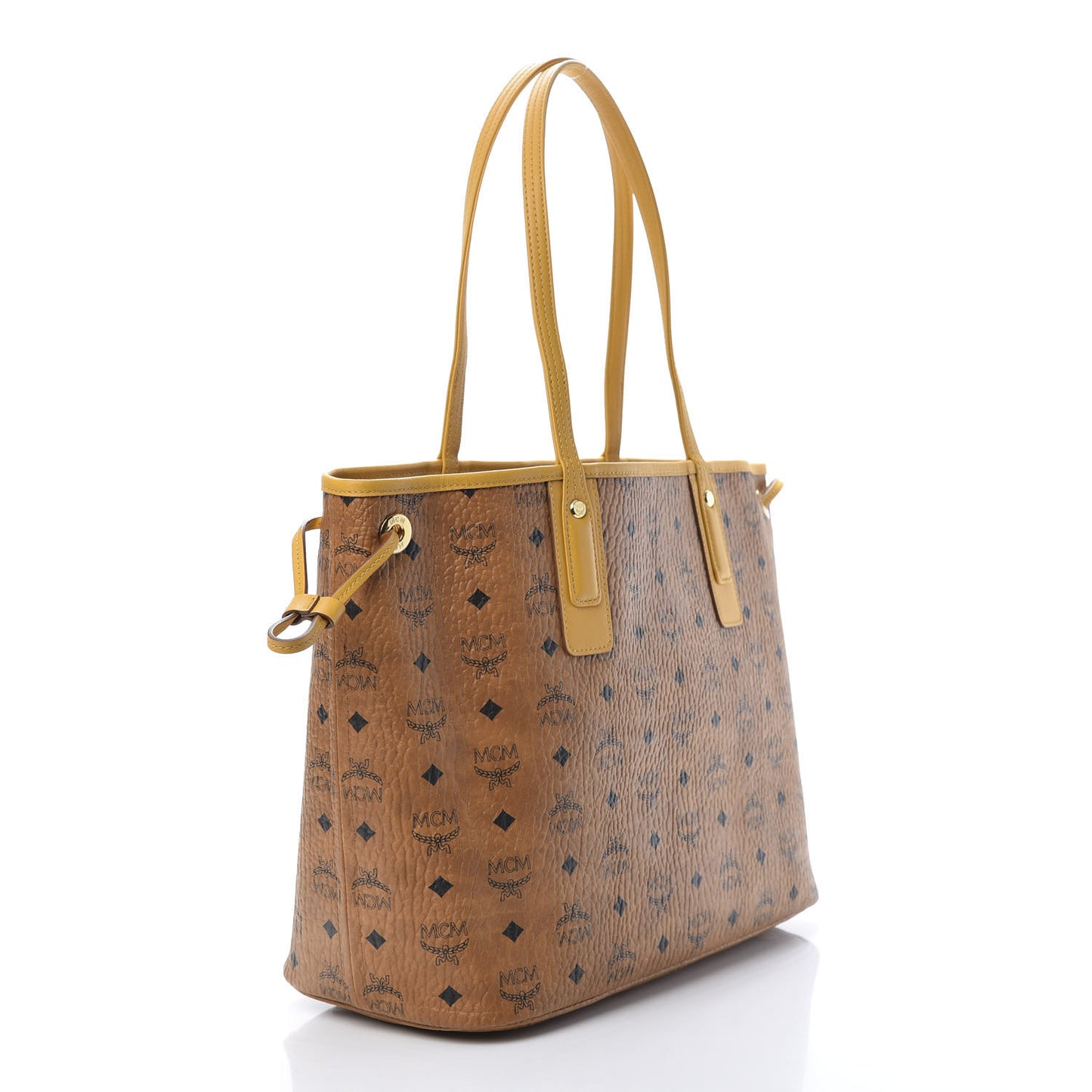 Visetos Medium Liz Reversible Shopper Tote Cognac Yellow