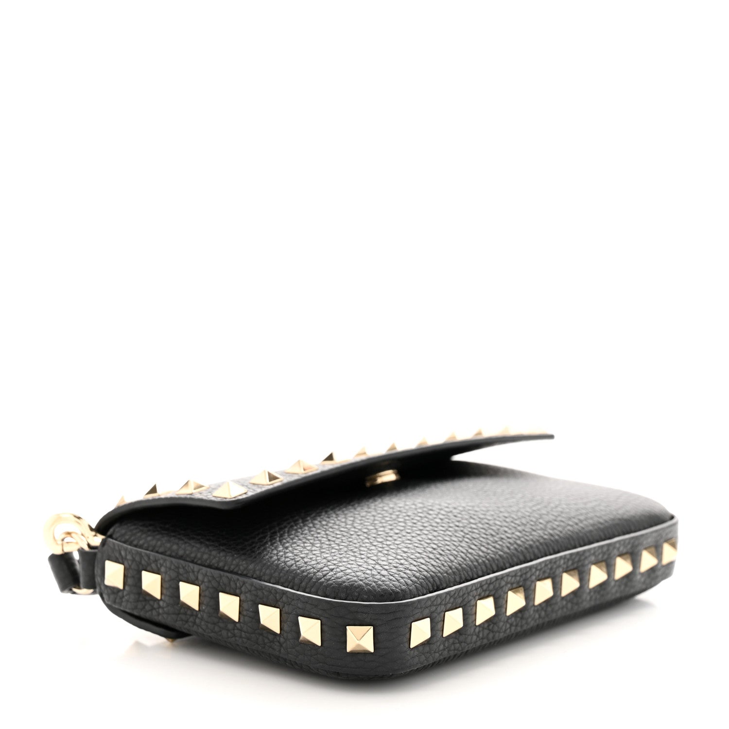 Valentino Garavani Grainy Calfskin Rockstud Crossbody Pouch Black 7 of 8
