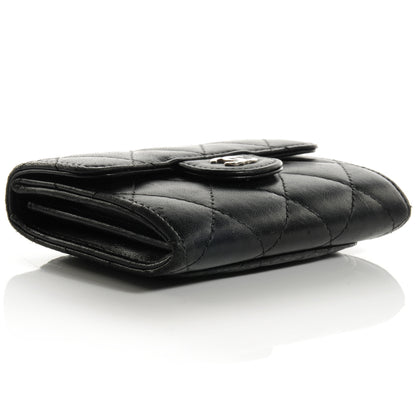 Chanel Lambskin Quilted Small Compact Wallet Black 4 of 10