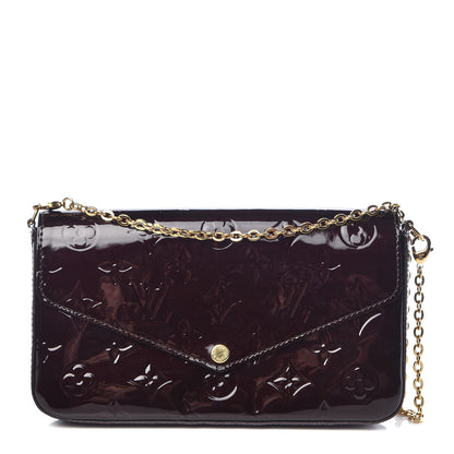 Louis Vuitton Vernis Pochette Felicie Chain Wallet Amarante 1 of 9