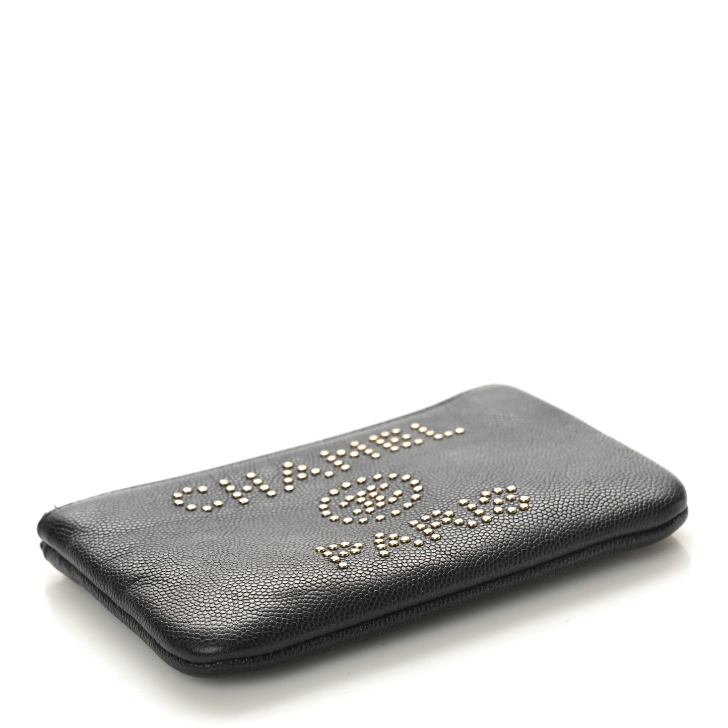 Caviar Studded Deauville Cosmetic Pouch Black
