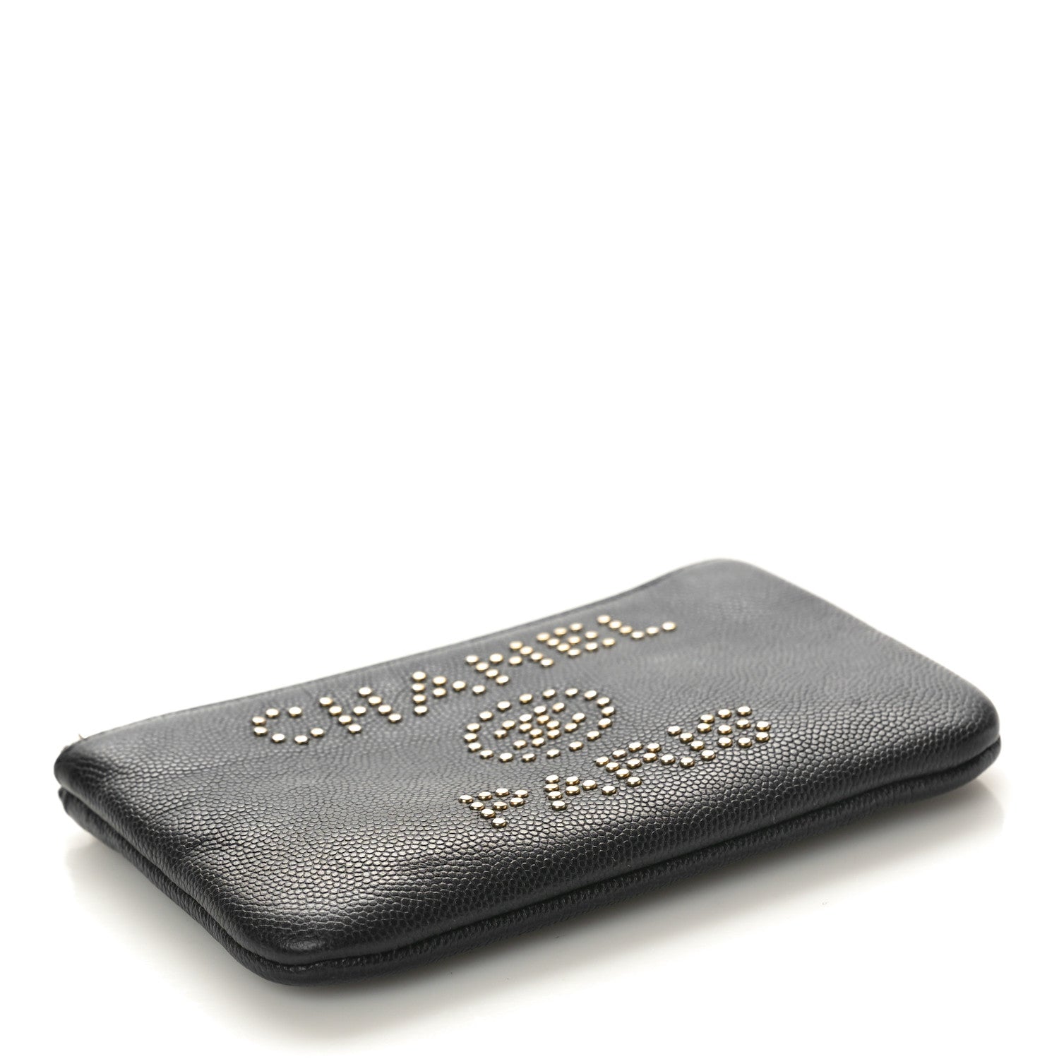 Chanel Caviar Studded Deauville Cosmetic Pouch Black 4 of 8