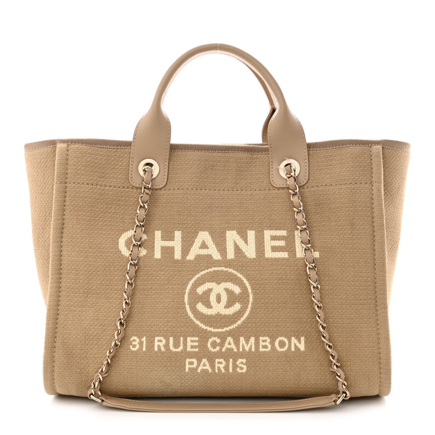 Chanel Mixed Fibers Small Deauville Tote Beige 1 of 10
