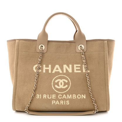 Chanel Mixed Fibers Small Deauville Tote Beige 1 of 10