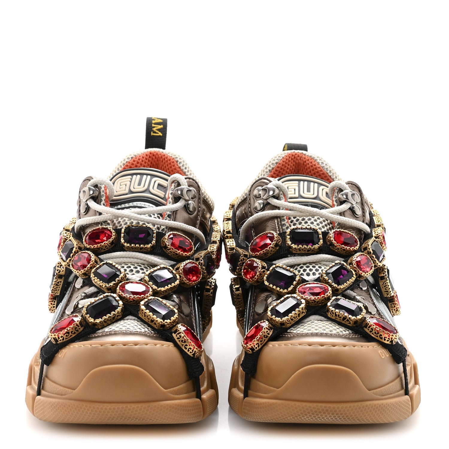 Gucci X SEGA Metallic Calfskin Mesh Removable Crystals Womens