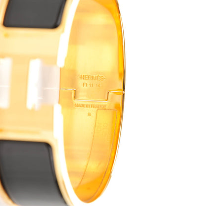 Hermes Enamel Wide Clic Clac H Bracelet GM Black 3 of 5