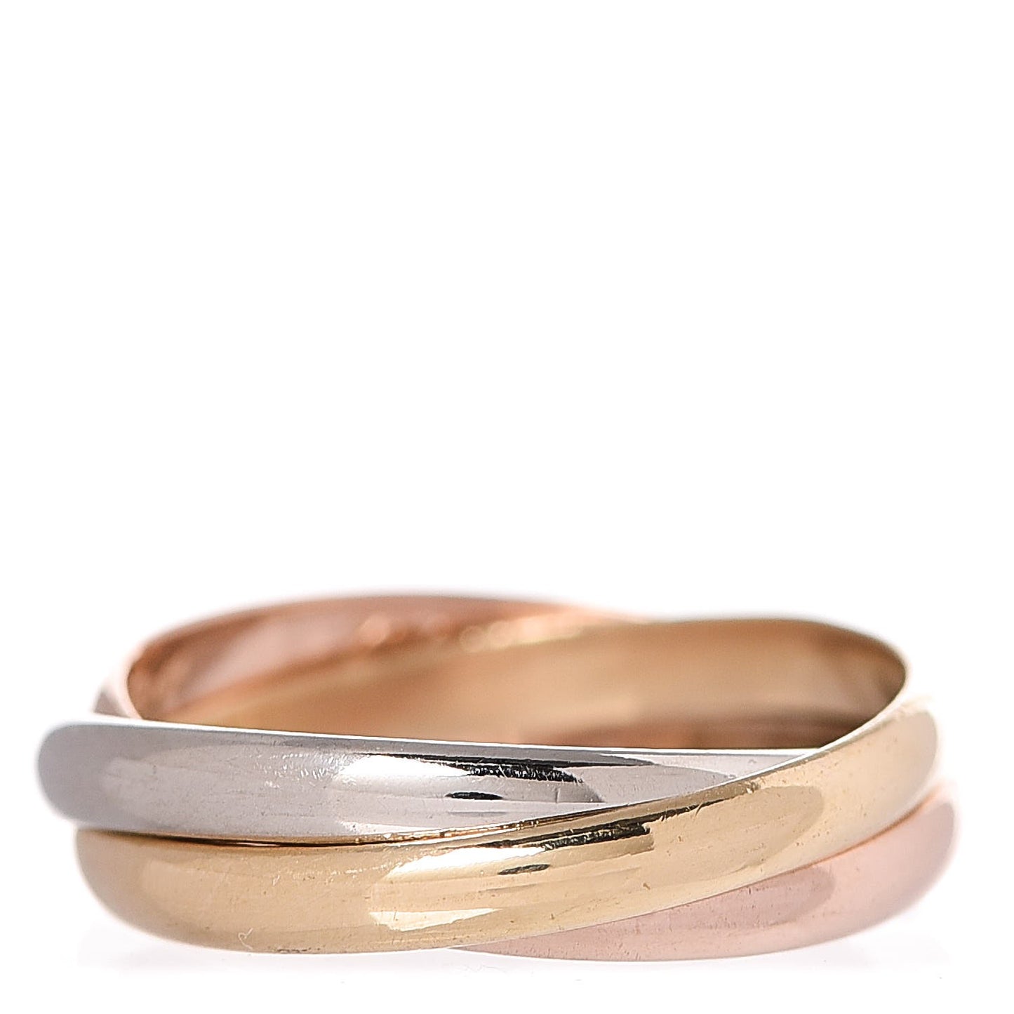 18K Pink Yellow White Gold Small Trinity Ring 54 6.75
