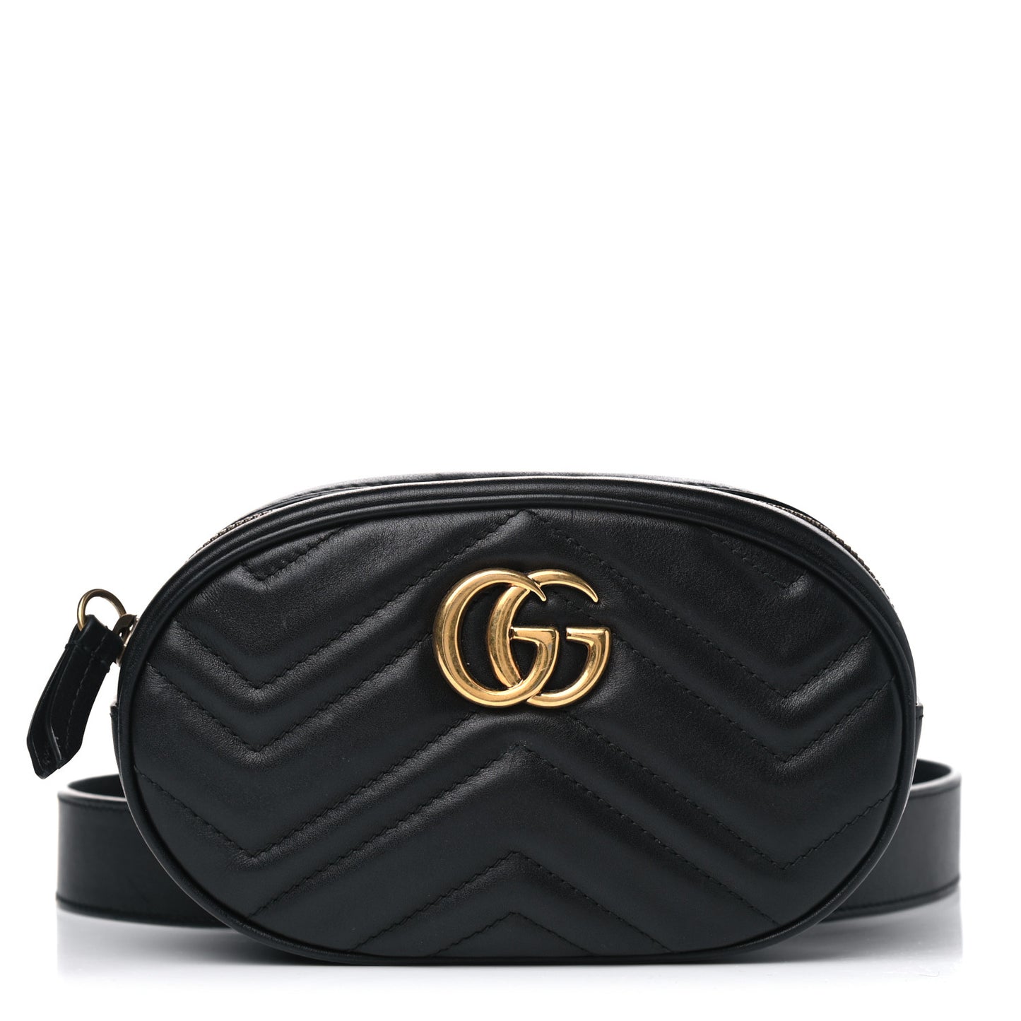 Calfskin Matelasse GG Marmont Belt Bag 75 30 Black