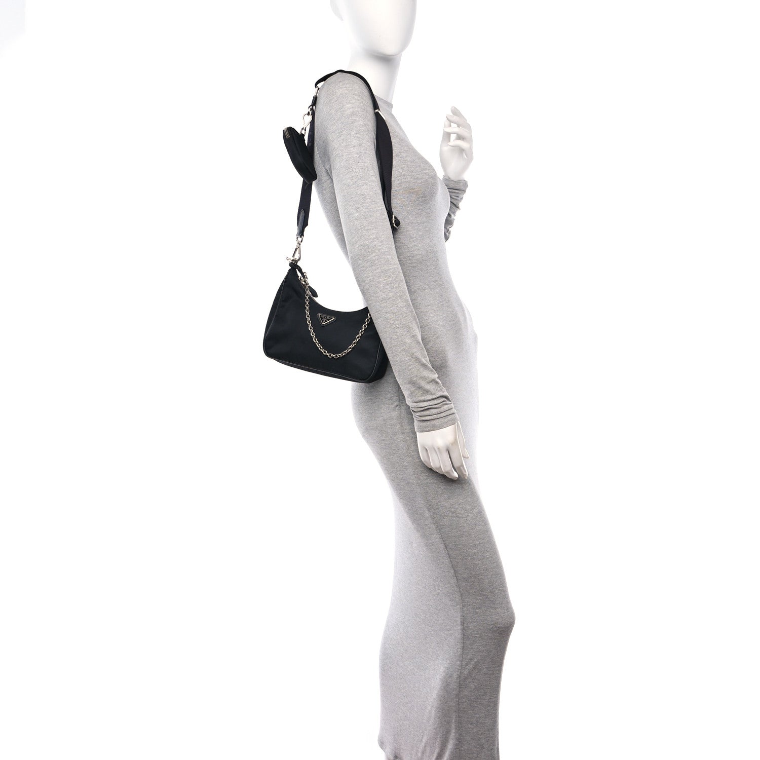 Prada Nylon Re-Edition 2005 Shoulder Bag Black 2 of 10