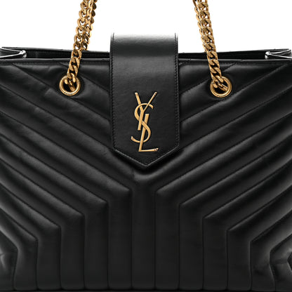 Saint Laurent Calfskin Y Quilted Monogram Large Loulou Shopper Black 9 of 17