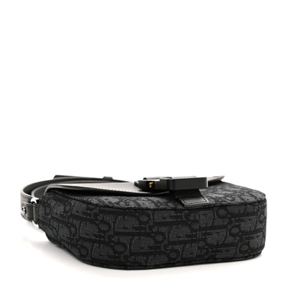 Christian Dior Grained Calfskin Oblique Saddle Pouch Black 4 of 11