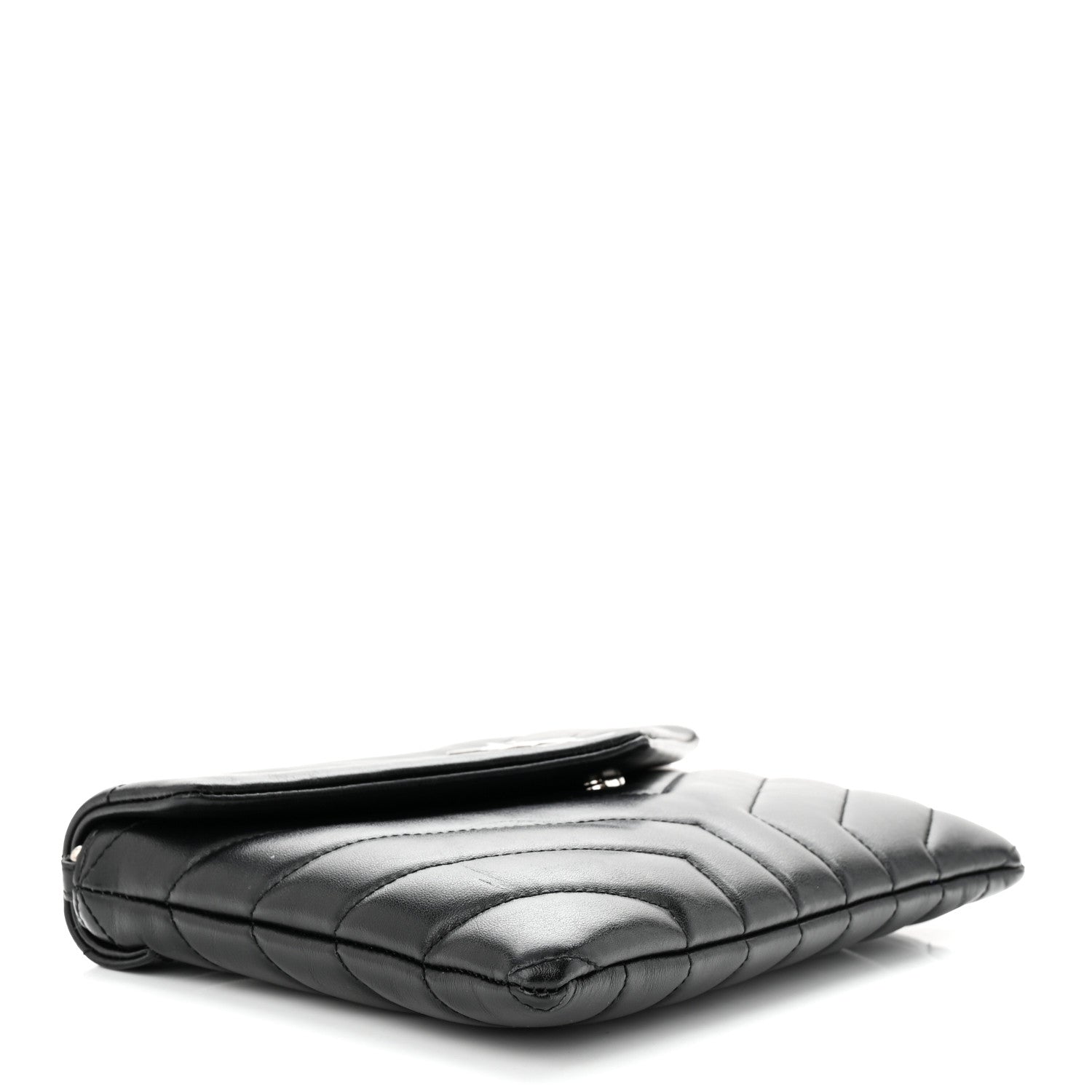 Saint Laurent Calfskin Y Quilted Monogram Loulou Flap Bag Black 4 of 13