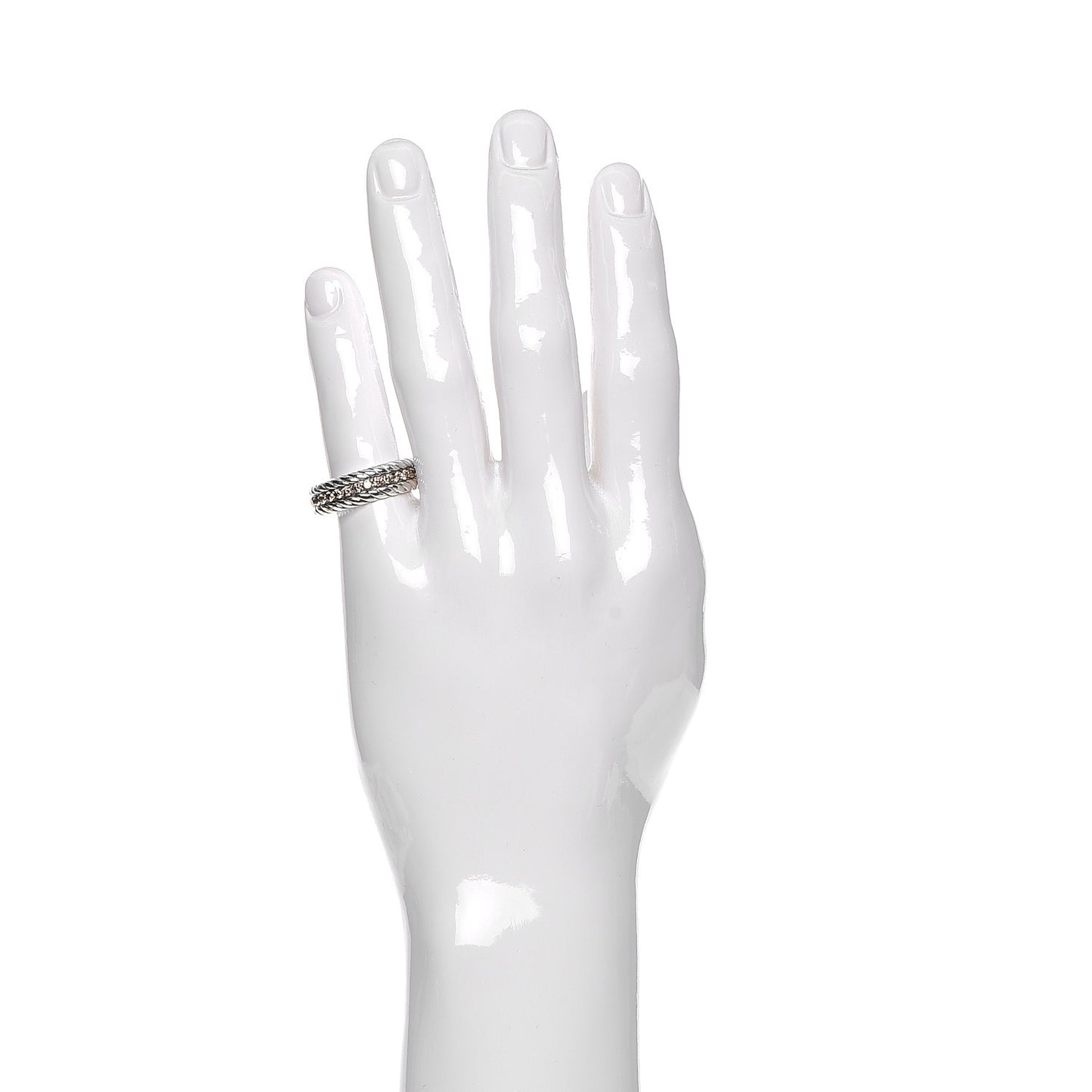 Sterling Silver Cognac Diamond Streamline Band Ring 65.5 11.5