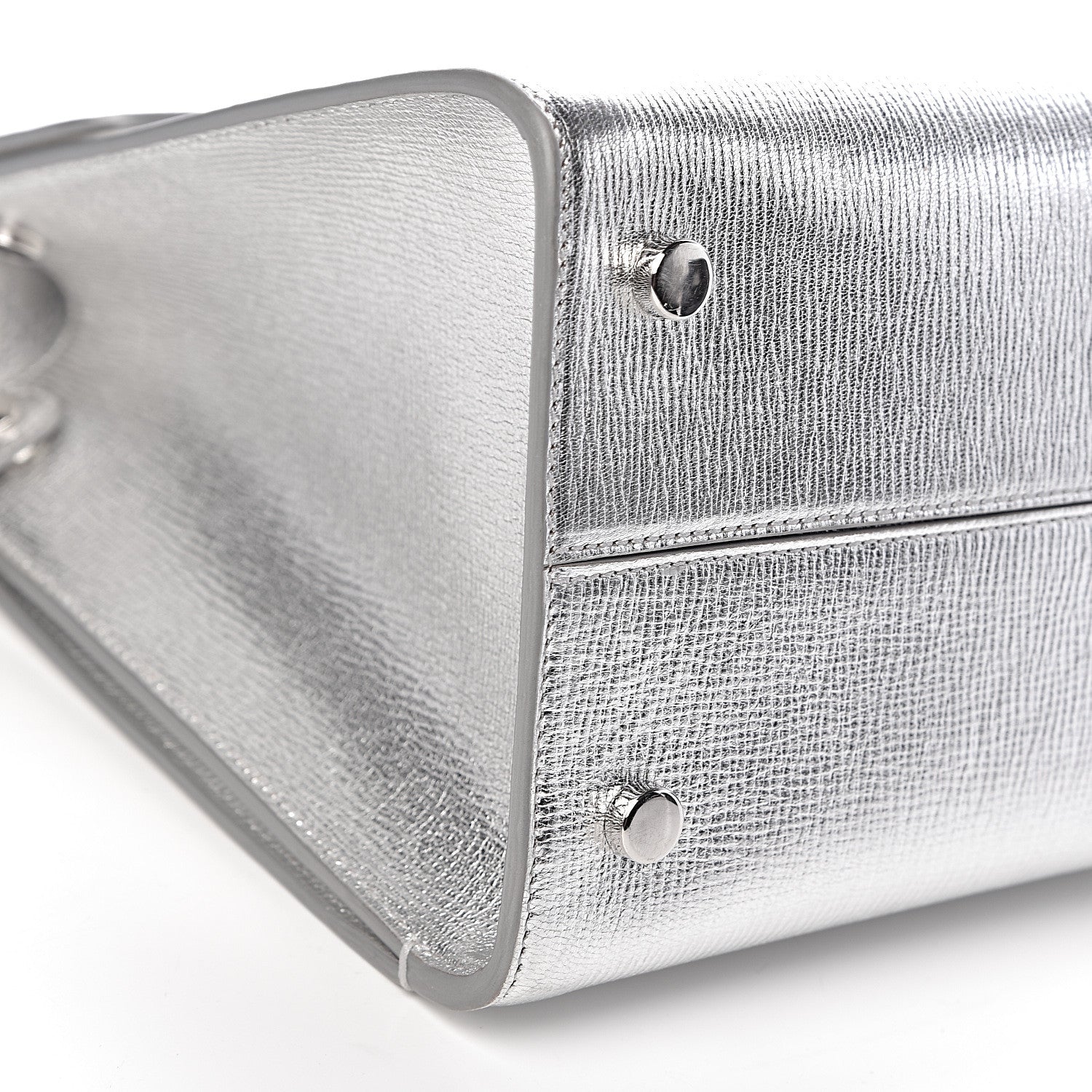 Christian Dior Metallic Grained Calfskin Medium Diorever Flap Silver 10 of 12