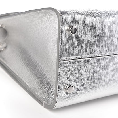 Christian Dior Metallic Grained Calfskin Medium Diorever Flap Silver 10 of 12