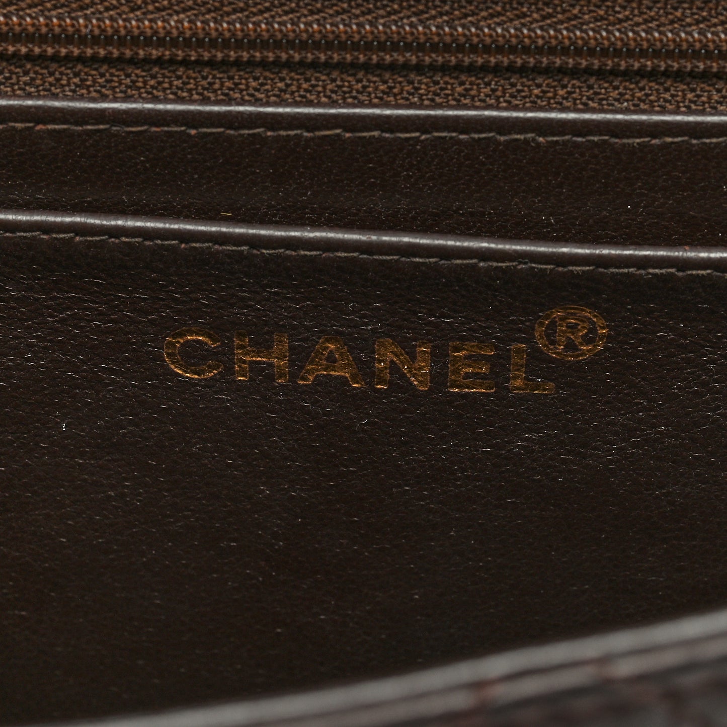Lambskin Quilted Small Single Flap Dark Brown