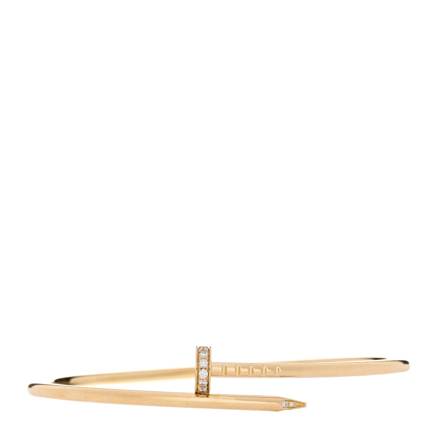 Cartier 18K Yellow Gold Diamond Small Juste Un Clou Bracelet 17 1 of 4