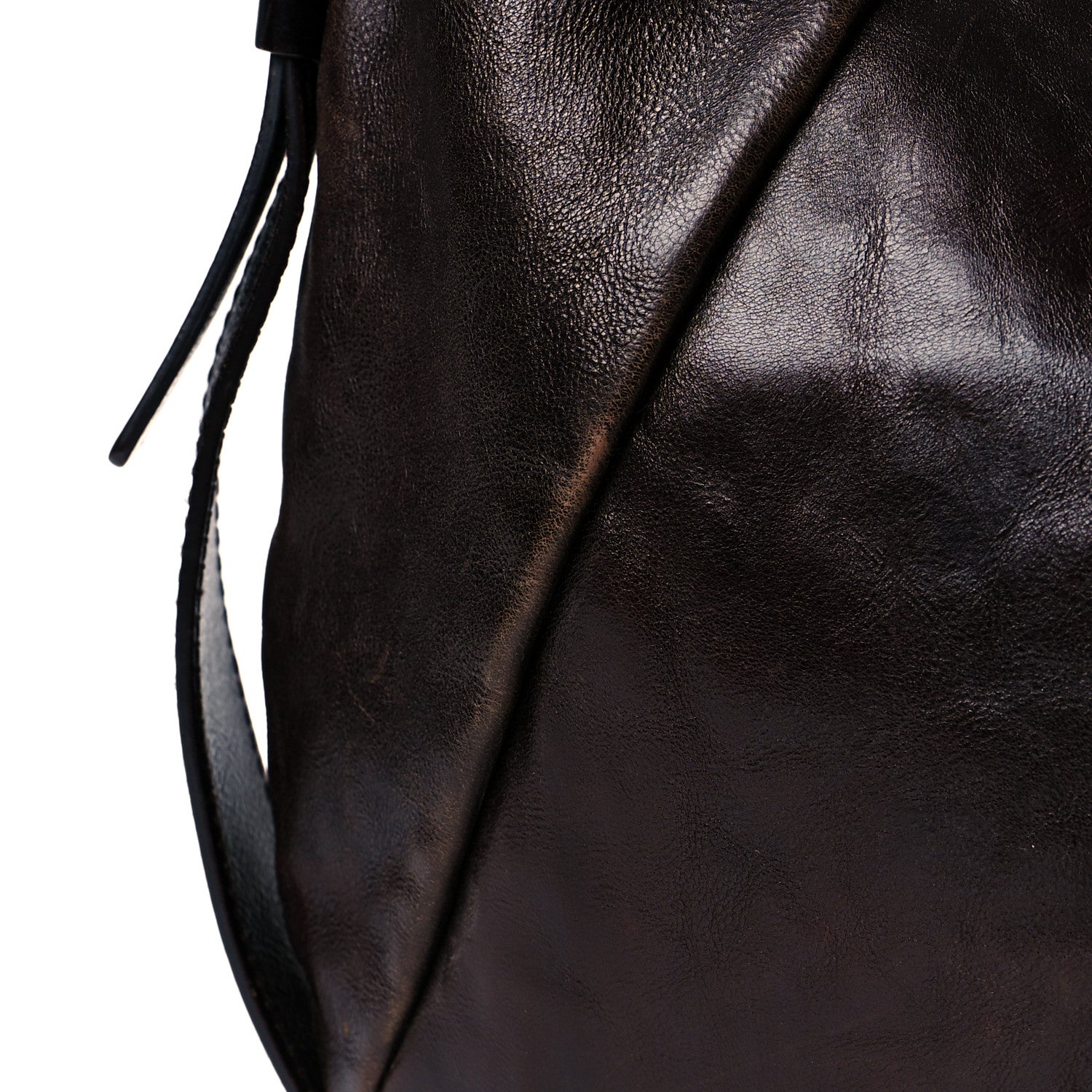 Saint Laurent Buffalo Leather Medium Mombasa Horn Bag Brown 15 of 16
