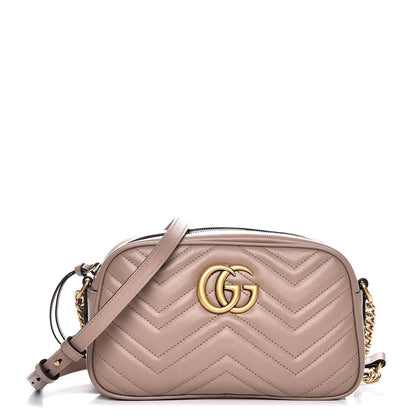 Gucci Calfskin Matelasse Small GG Marmont Chain Shoulder Bag Porcelain Rose 1 of 7