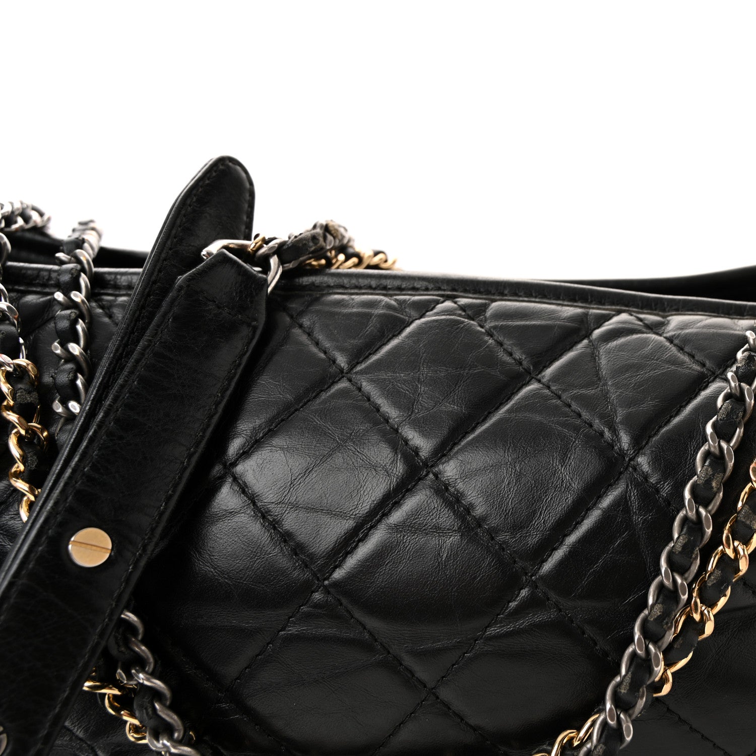 Chanel Aged Calfskin Quilted Medium Gabrielle Hobo Black 8 of 10