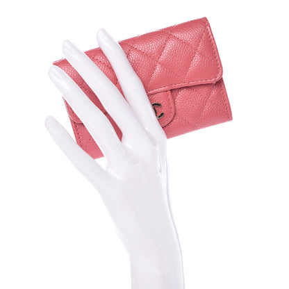 Chanel Metallic Caviar Quilted Flap Card Holder Pink 2 of 9
