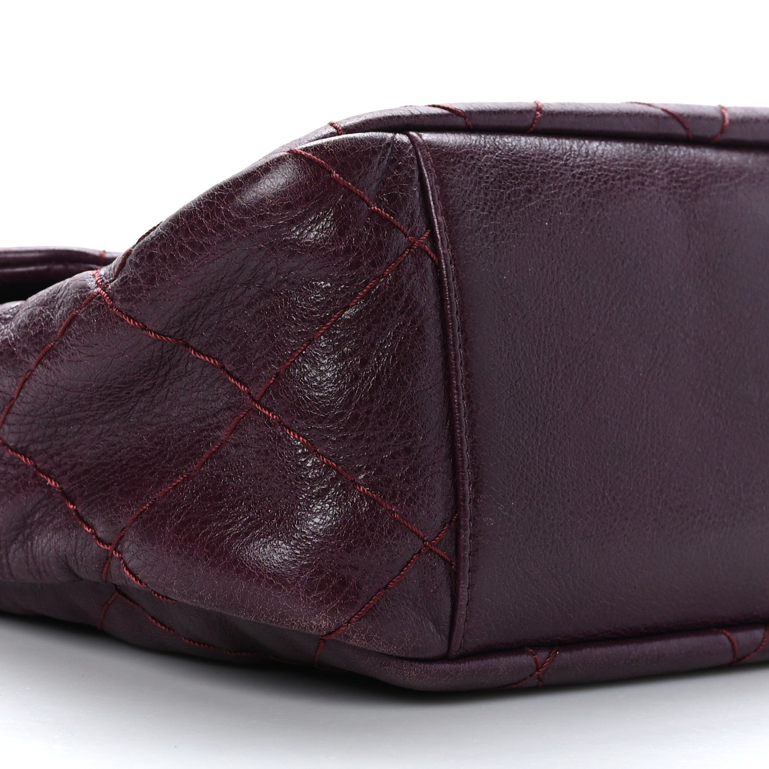 Chanel Glazed Calfskin Stitched On The Road Flap Plum 8 of 9