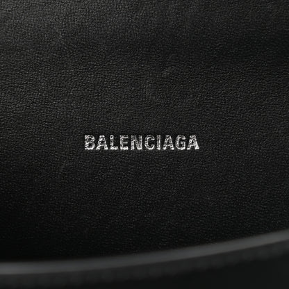 Balenciaga Box Calfskin Graffiti Logo Hourglass Top Handle Bag XS Black Silver 6 of 10
