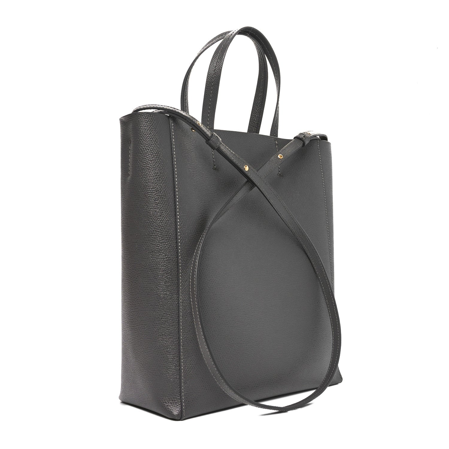 Celine Grained Calfskin Small Vertical Cabas Kohl 3 of 9