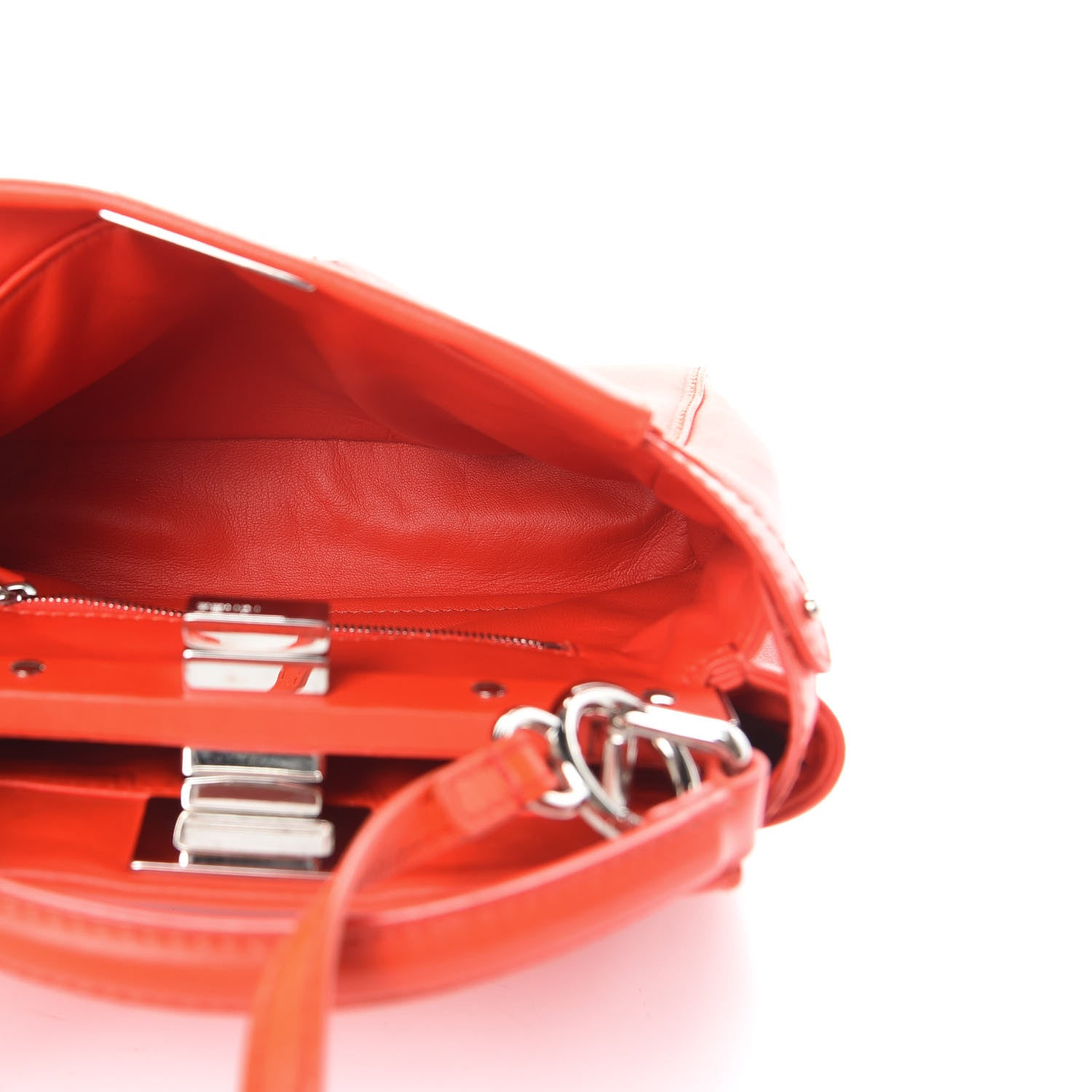Fendi Nappa Mini Peekaboo Iconic Satchel Papavero 5 of 14