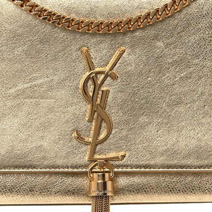Saint Laurent Metallic Calfskin Medium Classic Monogram Kate Tassel Satchel Gold 10 of 10