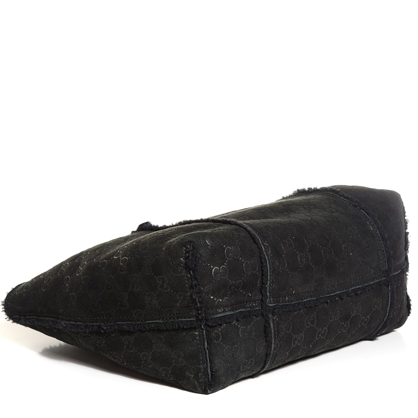 Suede Shearling Guccissima Jolicoeur Tote Black