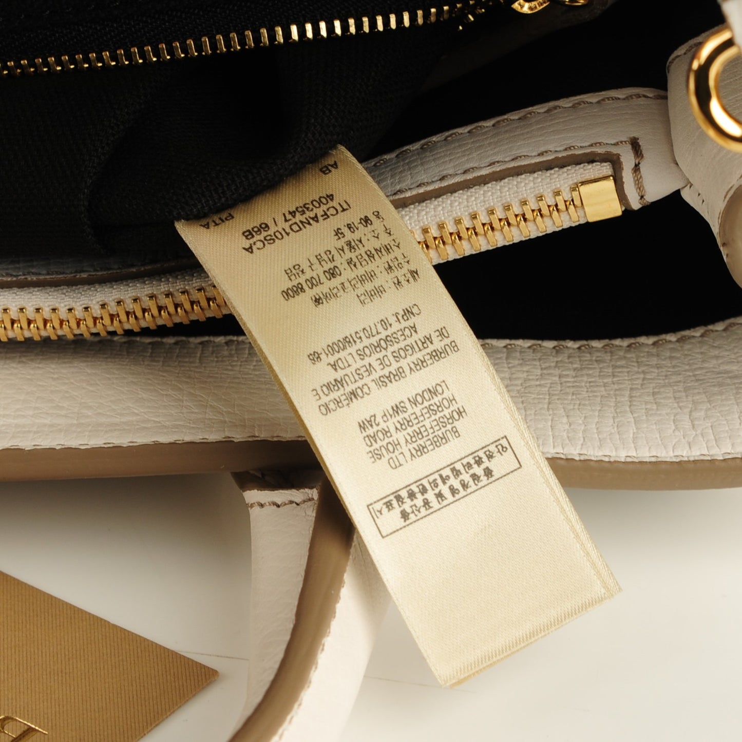 Calfskin House Check Perforated Medium Banner Tote Natural