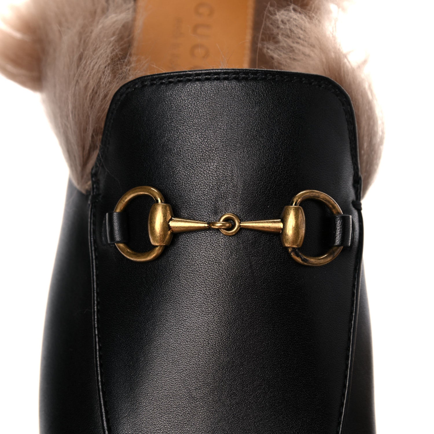 Gucci Calfskin Fur Womens Princetown Slippers 37.5 Black 8 of 14