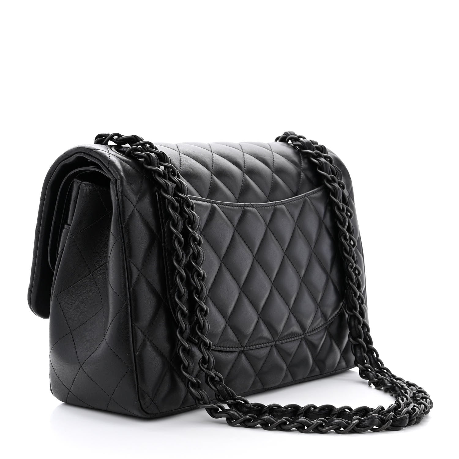 Chanel Lambskin Quilted Jumbo Double Flap So Black 3 of 15