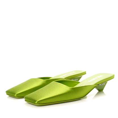 Prada Satin Modellerie Mules 37 Felce 4 of 11