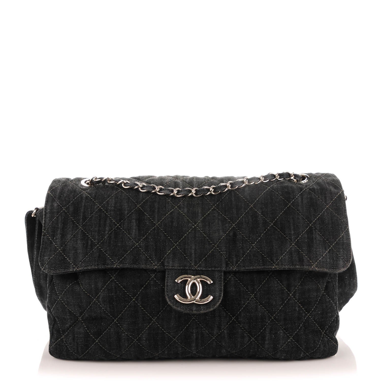 Chanel Denim Quilted Stretch Spirit Messenger Bag 1 of 9