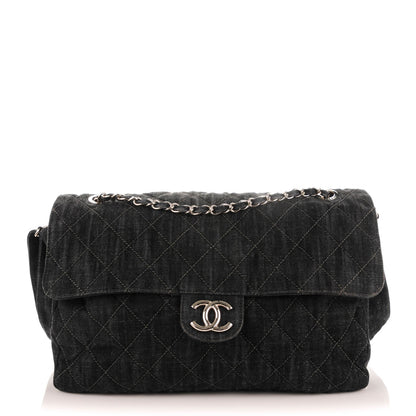 Chanel Denim Quilted Stretch Spirit Messenger Bag 1 of 9