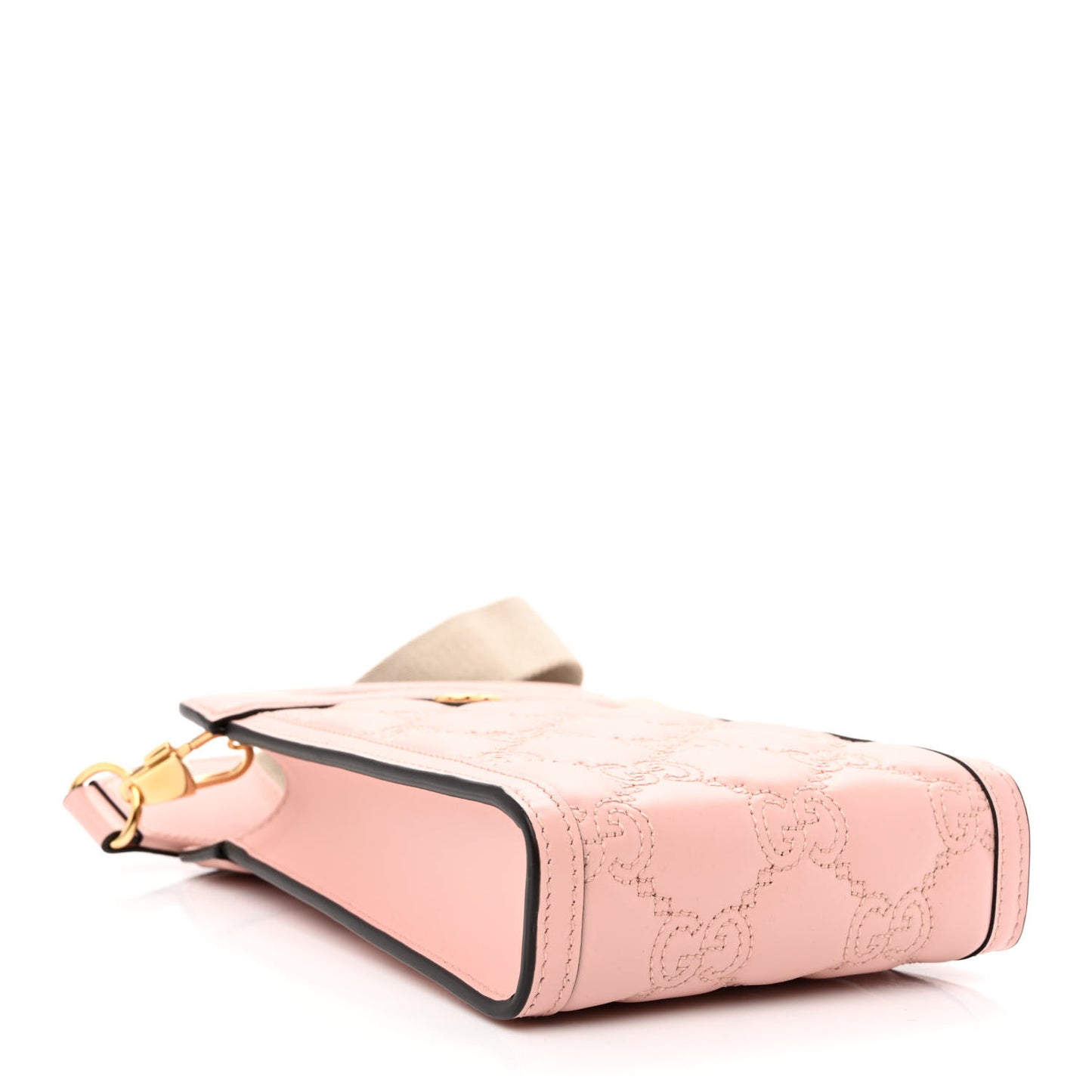 Calfskin GG Matelasse Mini Top Slip Handle Crossbody Bag Perfect Pink Natural