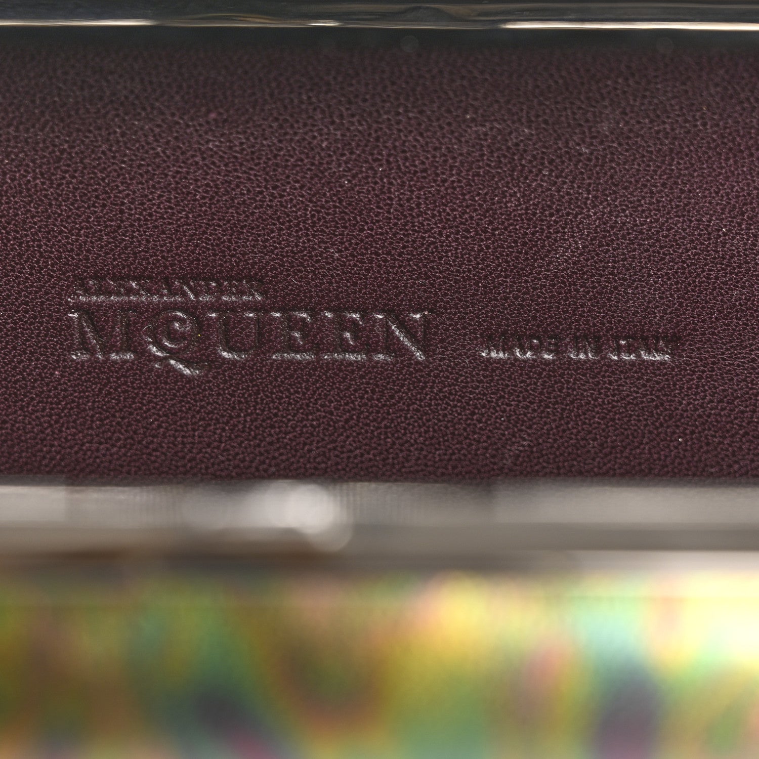 Alexander McQueen Lambskin Oil Slick Knuckle Box Multicolor 6 of 7