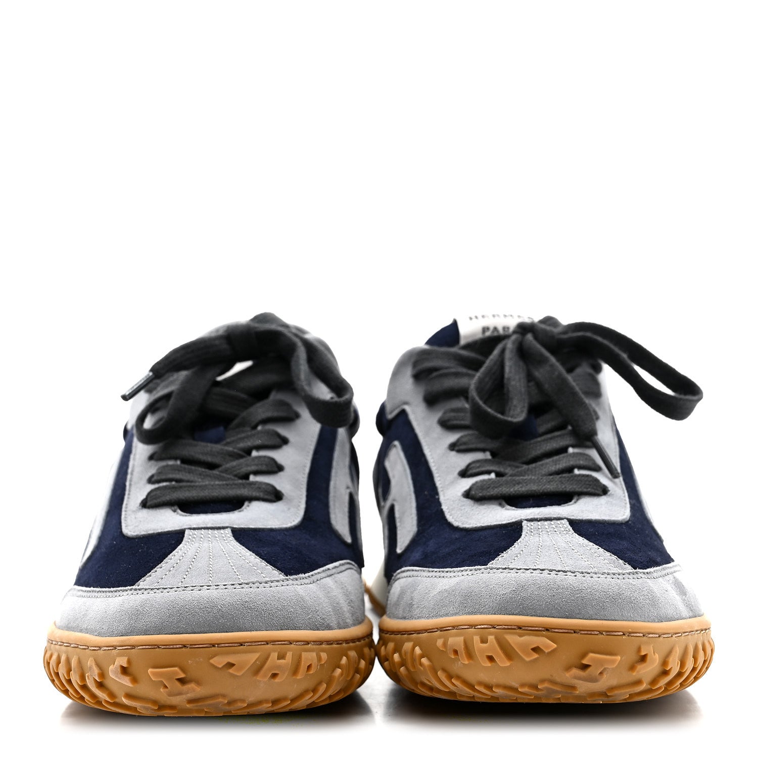 Hermes Suede Goatskin Jet Sneakers 38 Marine Gris Orage 1877671