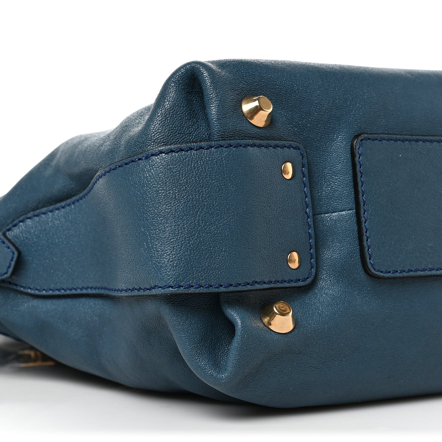 Chloe Leather Medium Angie Shoulder Bag Fjord Blue 7 of 8
