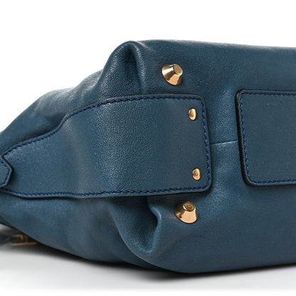 Chloe Leather Medium Angie Shoulder Bag Fjord Blue 7 of 8